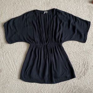 ASOS black gauze beach cover up dress size 2